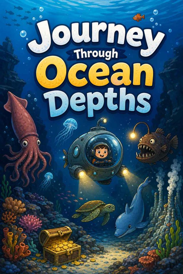 Front cover of Journey Through Ocean Depths by Kidlet