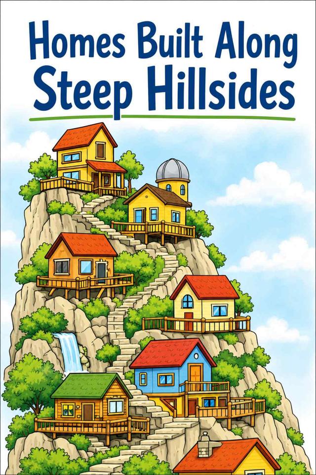 Front cover of Homes Built Along Steep Hillsides by Kidlet