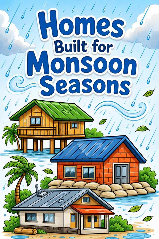 Front cover of Homes Built for Monsoon Seasons by Kidlet