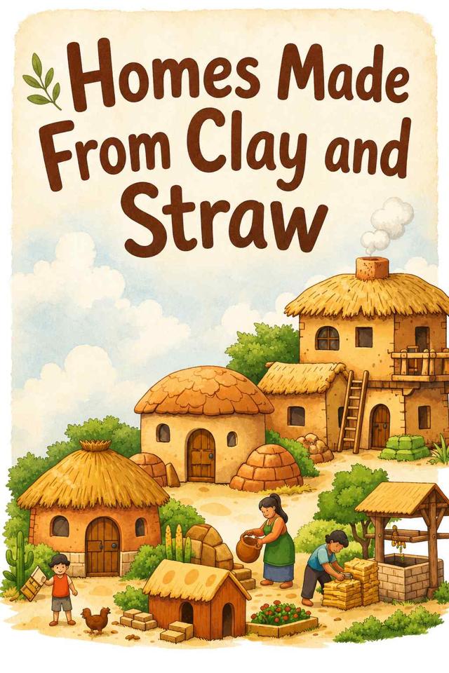 Front cover of Homes Made From Clay and Straw by Kidlet