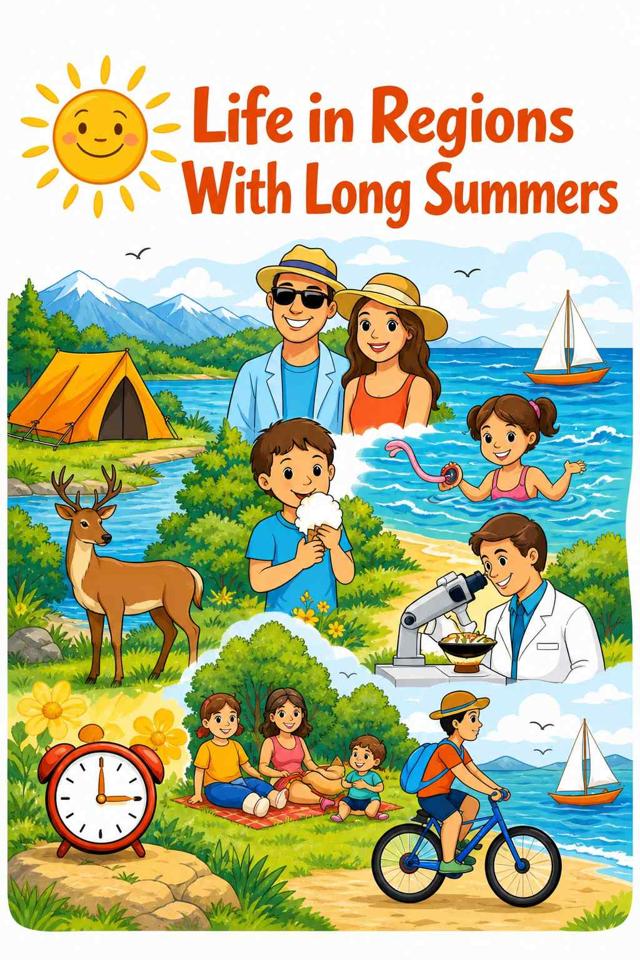Front cover of Life in Regions With Long Summers by Kidlet