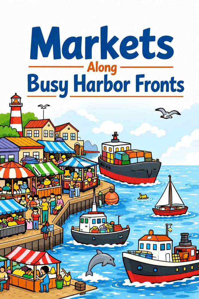 Front cover of Markets Along Busy Harbor Fronts by Kidlet