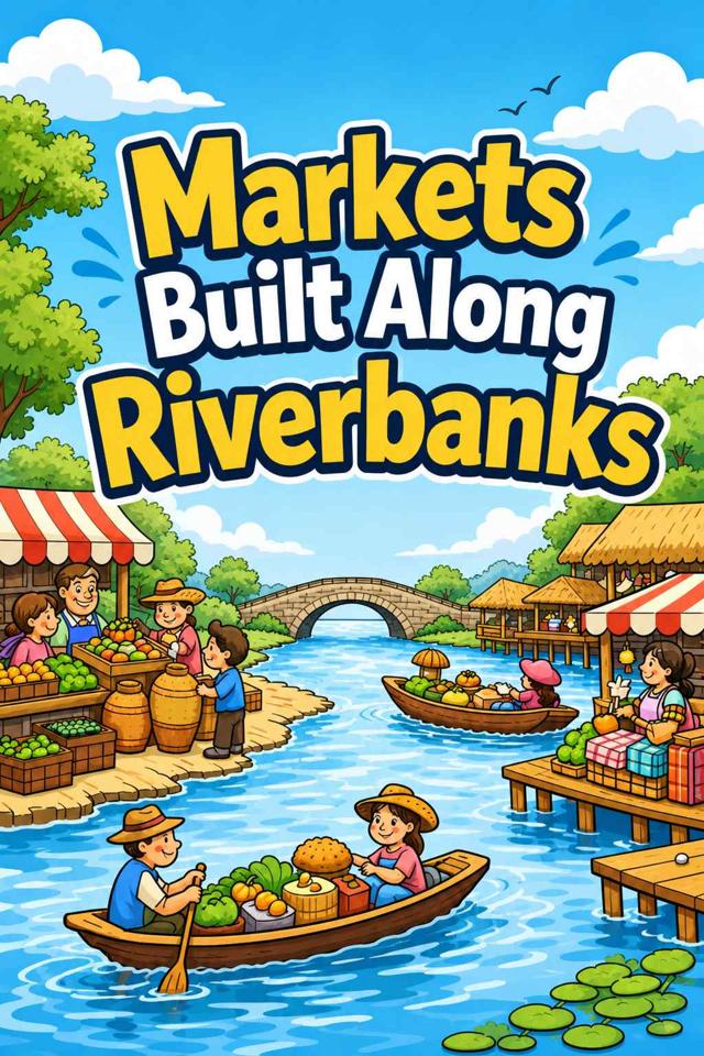 Front cover of Markets Built Along Riverbanks by Kidlet