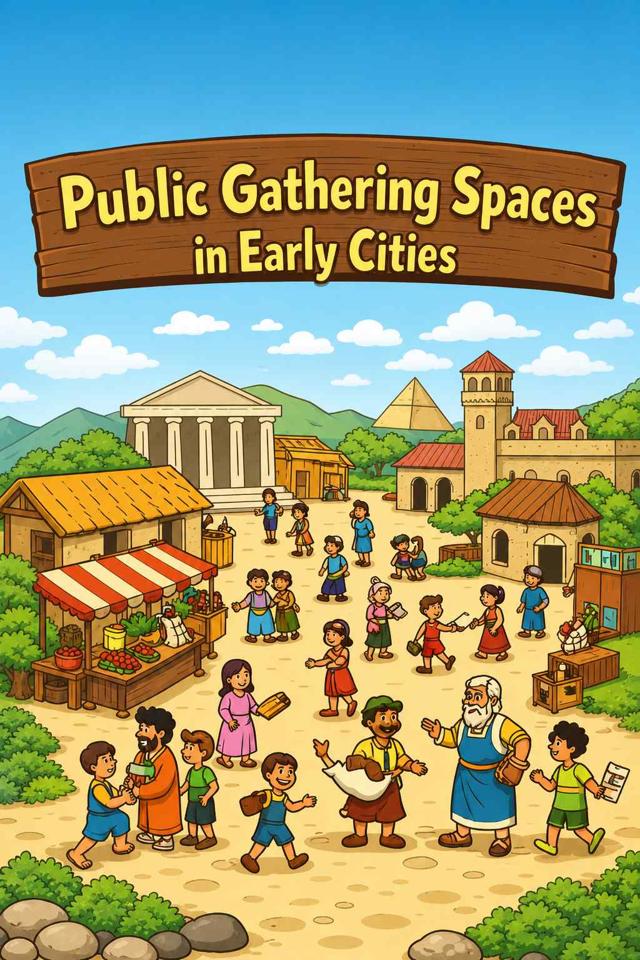 Front cover of Public Gathering Spaces in Early Cities by Kidlet
