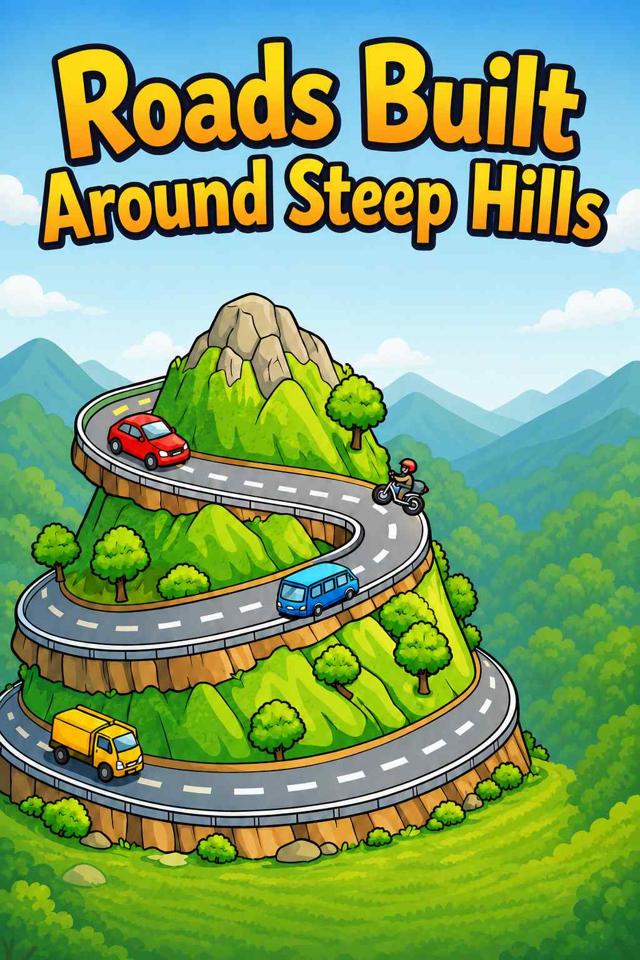 Front cover of Roads Built Around Steep Hills by Kidlet
