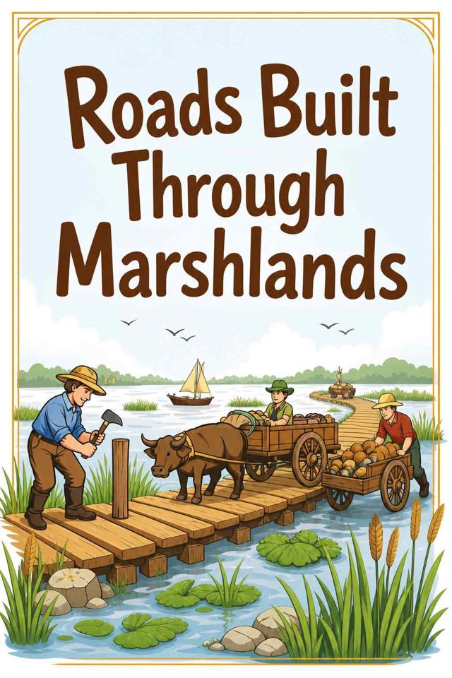 Front cover of Roads Built Through Marshlands by Kidlet