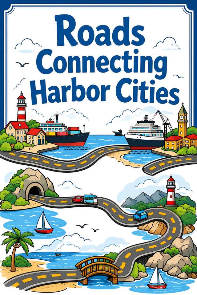Front cover of Roads Connecting Harbor Cities by Kidlet