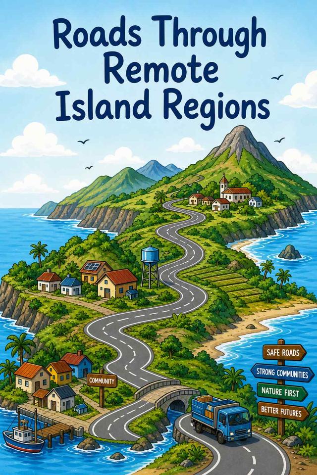 Front cover of Roads Through Remote Island Regions by Kidlet