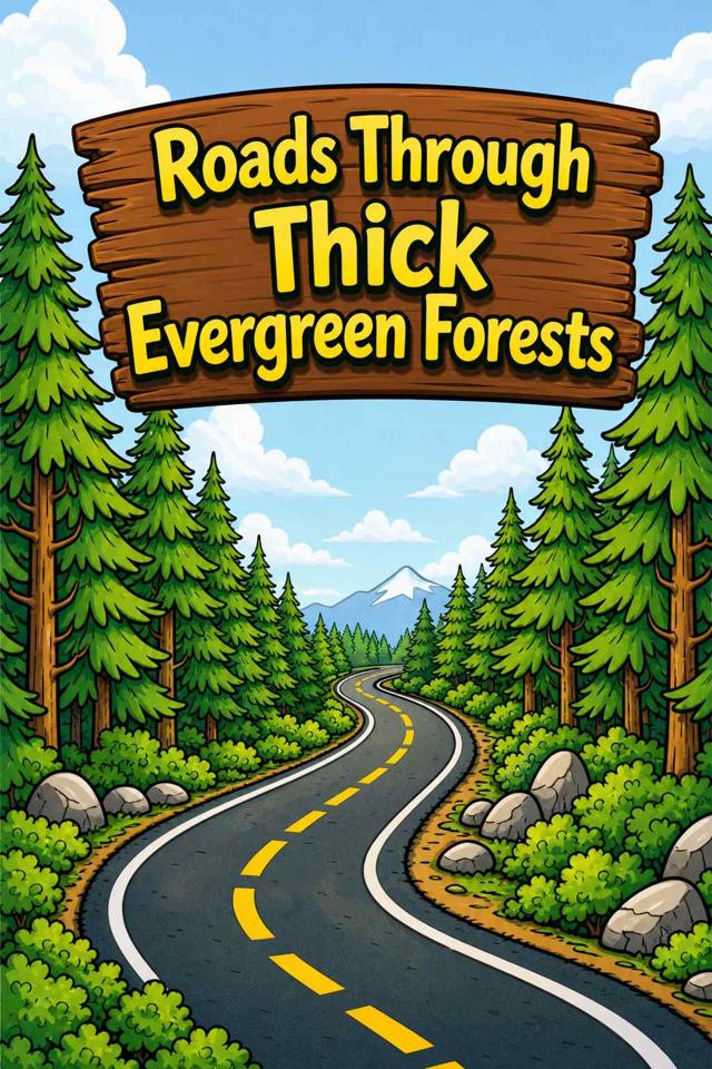 Front cover of Roads Through Thick Evergreen Forests by Kidlet