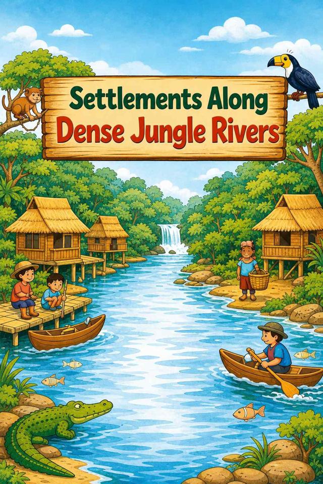 Front cover of Settlements Along Dense Jungle Rivers by Kidlet