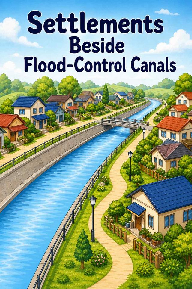 Front cover of Settlements Beside Flood-Control Canals by Kidlet
