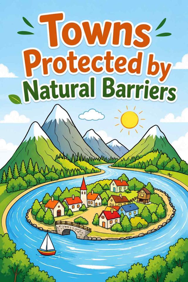 Front cover of Towns Protected by Natural Barriers by Kidlet
