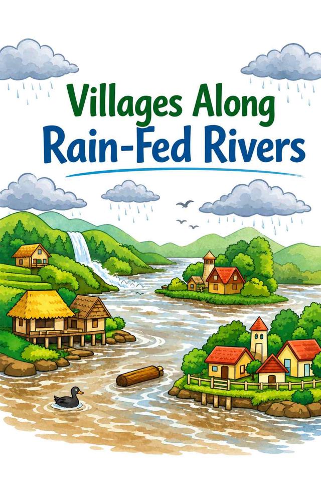 Front cover of Villages Along Rain-Fed Rivers by Kidlet