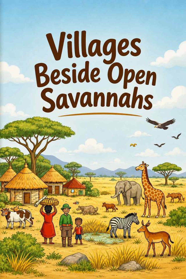 Front cover of Villages Beside Open Savannahs by Kidlet