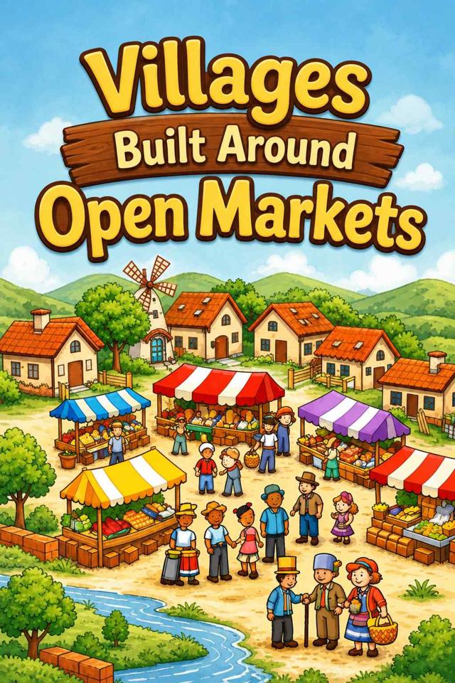 Front cover of Villages Built Around Open Markets by Kidlet