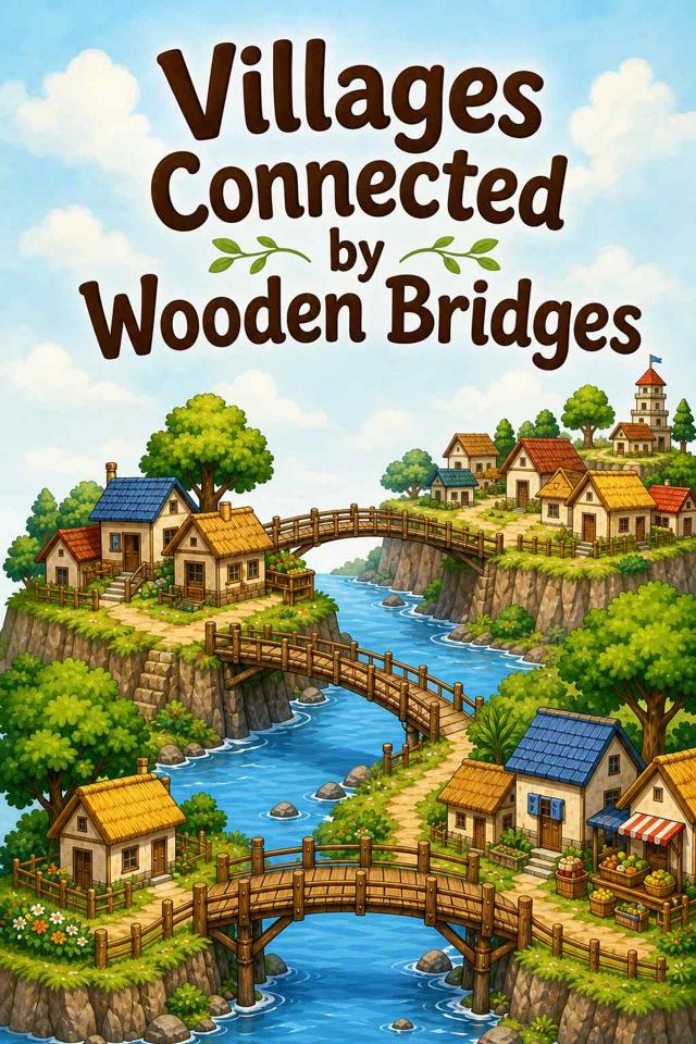Front cover of Villages Connected by Wooden Bridges by Kidlet