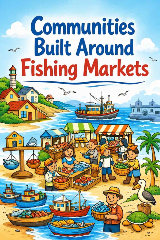 Front cover of Communities Built Around Fishing Markets by Kidlet