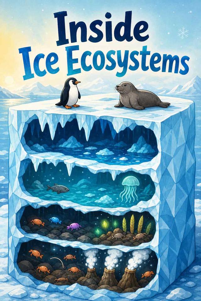 Front cover of Inside Ice Ecosystems by Kidlet