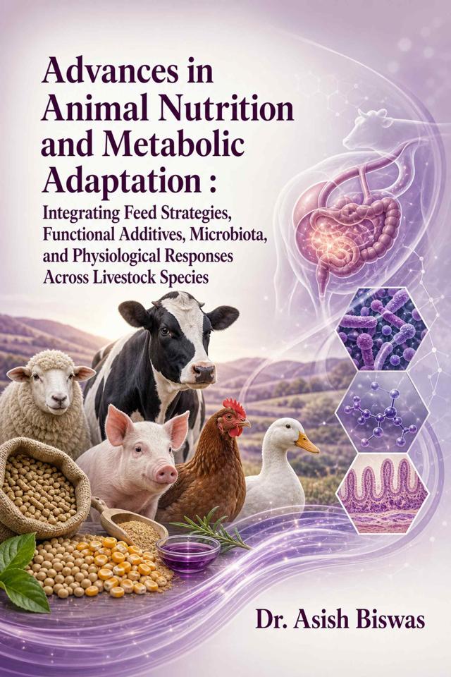 Front cover of Advances in Animal Nutrition and Metabolic Adaptation: Integrating Feed Strategies, Functional Additives, Microbiota, and Physiological Responses Across Livestock Species by Dr. Asish Biswas