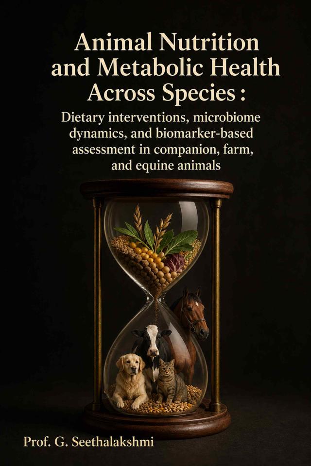 Front cover of Animal Nutrition and Metabolic Health Across Species: Dietary interventions, microbiome dynamics, and biomarker-based assessment in companion, farm, and equine animals by Prof. G. Seethalakshmi