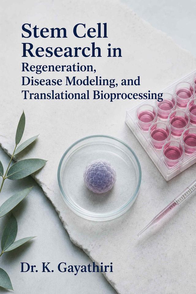 Front cover of Stem Cell Research in Regeneration, Disease Modeling, and Translational Bioprocessing by Dr. K. Gayathiri