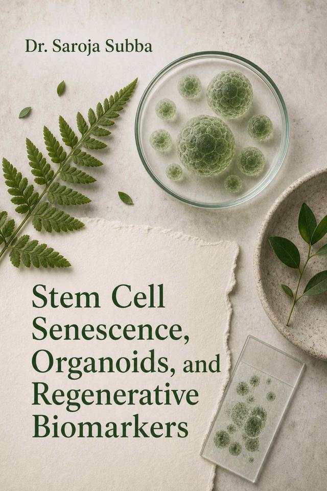 Front cover of Stem Cell Senescence, Organoids, and Regenerative Biomarkers by Dr. Saroja Subba