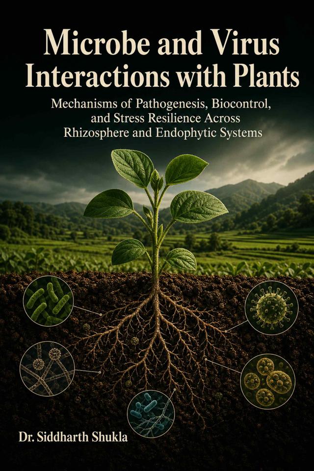 Front cover of Microbe and Virus Interactions with Plants: Mechanisms of Pathogenesis, Biocontrol, and Stress Resilience Across Rhizosphere and Endophytic Systems by Dr. Siddharth Shukla