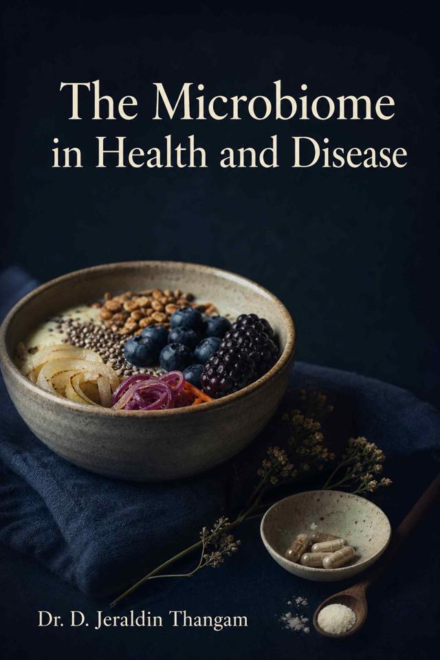 Front cover of The Microbiome in Health and Disease: Microbial Ecology, Infection Dynamics, and Host-System Interactions Across Human Disease States by Dr. D. Jeraldin Thangam