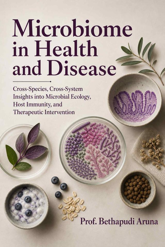 Front cover of Microbiome in Health and Disease: Cross-Species, Cross-System Insights into Microbial Ecology, Host Immunity, and Therapeutic Intervention by Prof. Bethapudi Aruna