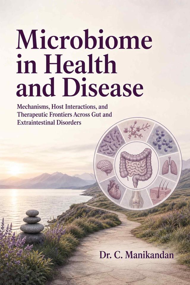 Front cover of Microbiome in Health and Disease: Mechanisms, Host Interactions, and Therapeutic Frontiers Across Gut and Extraintestinal Disorders by Dr. C. Manikandan